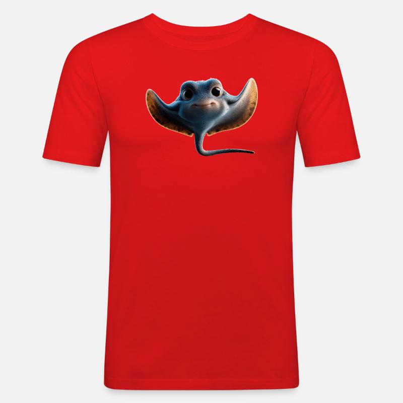 Manta Rochen Teufelsrochen Stachelrochen Taucher - Männer Slim Fit T-Shirt - Rot