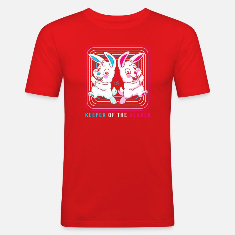 Gender Reveal Ostern Werdende Mutter - Männer Slim Fit T-Shirt - Rot