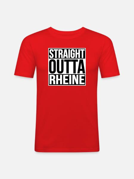 STRAIGHT OUTTA RHEINE - Men's Slim Fit T-Shirt - red