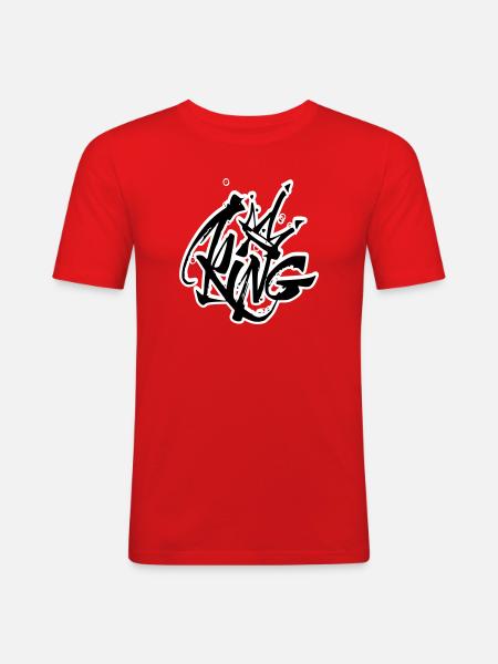 King Graffiti Lettering - Men's Slim Fit T-Shirt - red