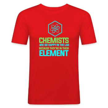 Chimie Chimiste Professeur de chimie - T-shirt près du corps Homme - rouge - Devant - Jaron (178cm)