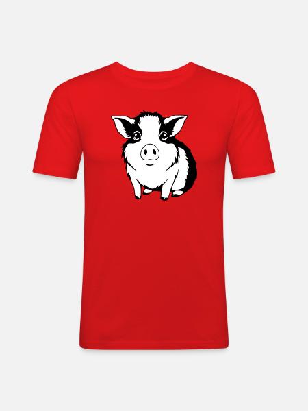 Guinea Pig T-shirt Gift - Men's Slim Fit T-Shirt - red