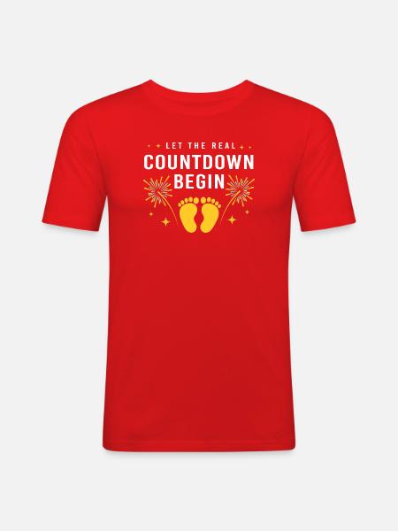 Gender Reveal New Year - Men's Slim Fit T-Shirt - red