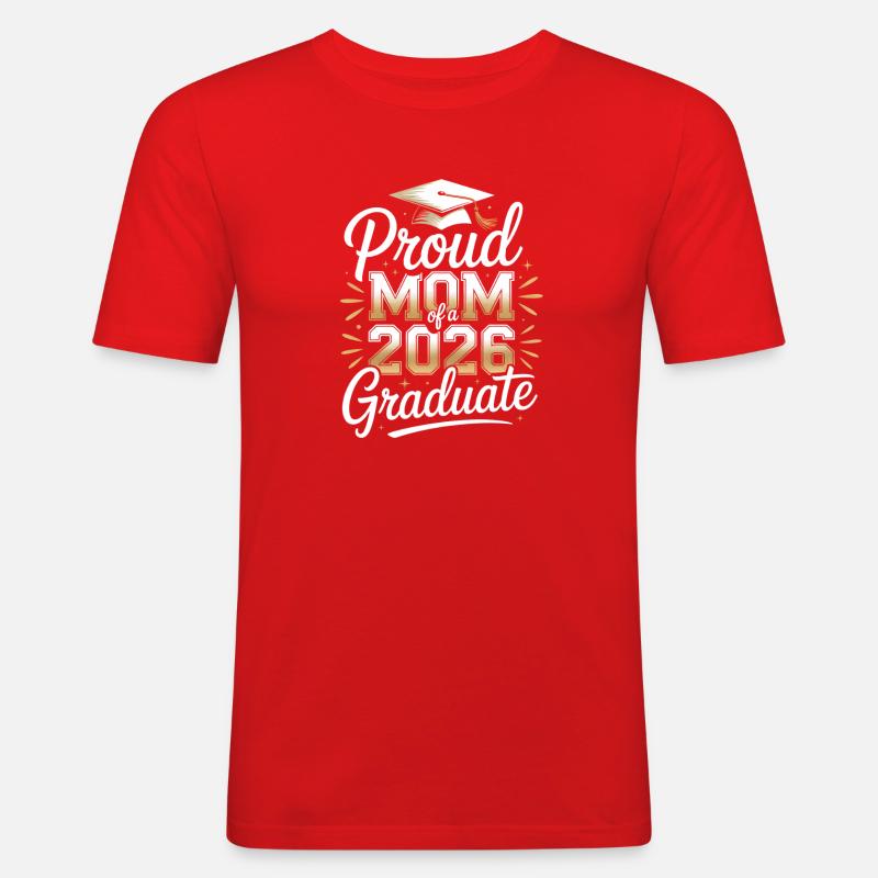 Stolze Mutter des Absolventen 2026 - Männer Slim Fit T-Shirt - Rot