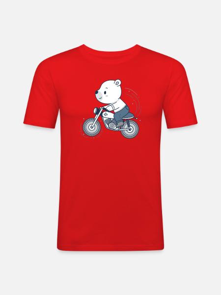 Biker Adventure Bear - Men's Slim Fit T-Shirt - red