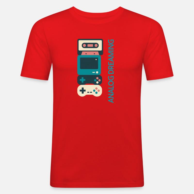 Analog Dreaming Console Stack - Men's Slim Fit T-Shirt - red