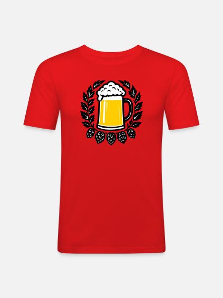 Brancard - T-shirt près du corps Homme - rouge