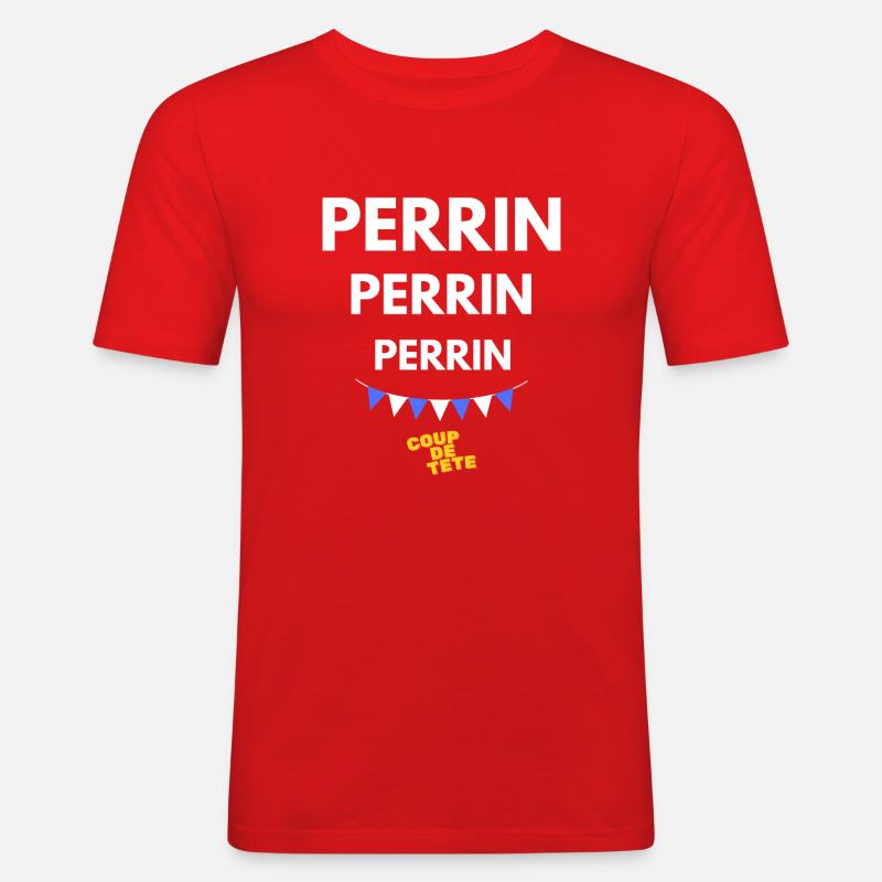 PERRIN, PERRIN, PERRIN - Coup de Tête - Männer Slim Fit T-Shirt - Rot