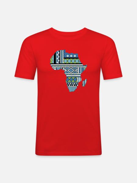 Africa Map Tribal - Men's Slim Fit T-Shirt - red