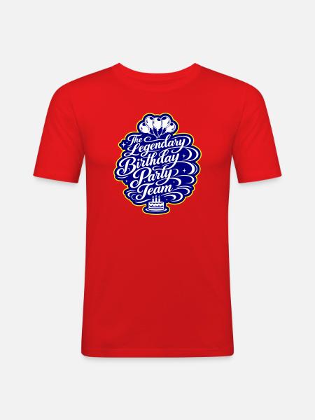 Birthday Party Team Saying - Men's Slim Fit T-Shirt - red