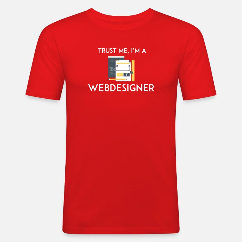 Vertrau mir, ich bin Webdesigner - Männer Slim Fit T-Shirt - Rot