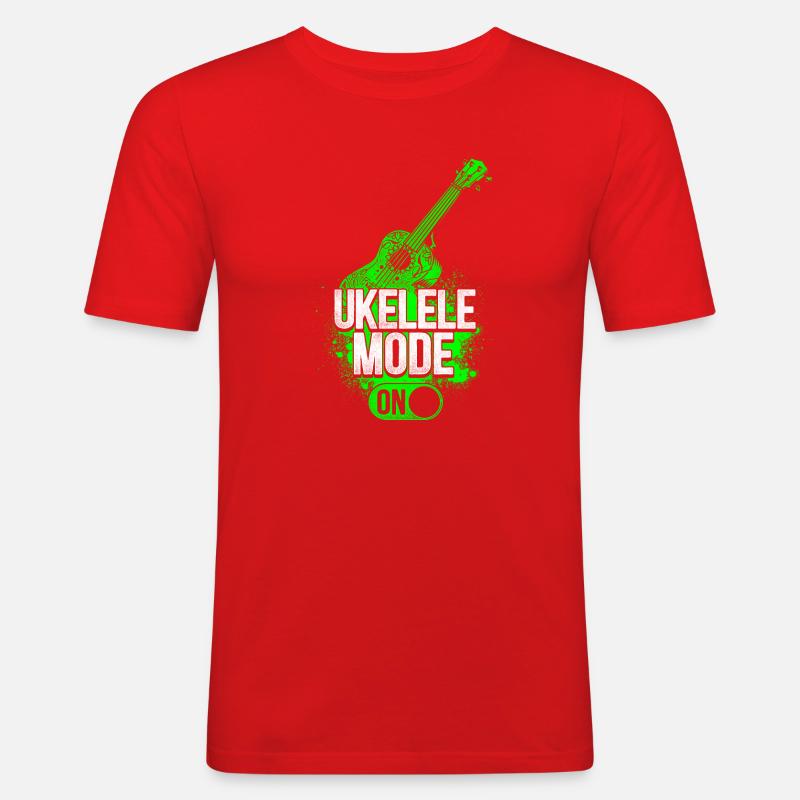Hawaiian Ukulele Uke Ukulele Mode - Männer Slim Fit T-Shirt - Rot