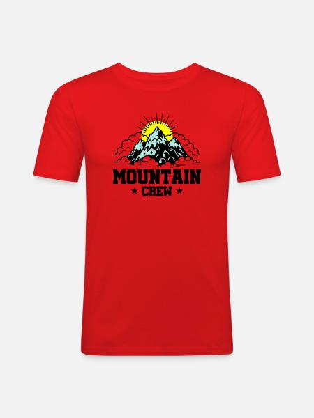 Mountain Crew Mountains - Men's Slim Fit T-Shirt - red