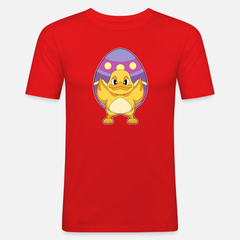 Duck Easter Easter Egg - Men's Slim Fit T-Shirt - red