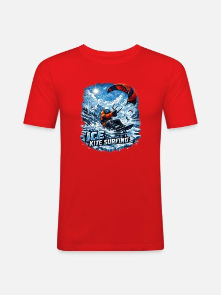 WINTER KITE SURFING - Men's Slim Fit T-Shirt - red