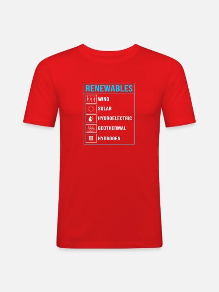 Solar Cells Solar Energy Renewable Energies - Men's Slim Fit T-Shirt - red