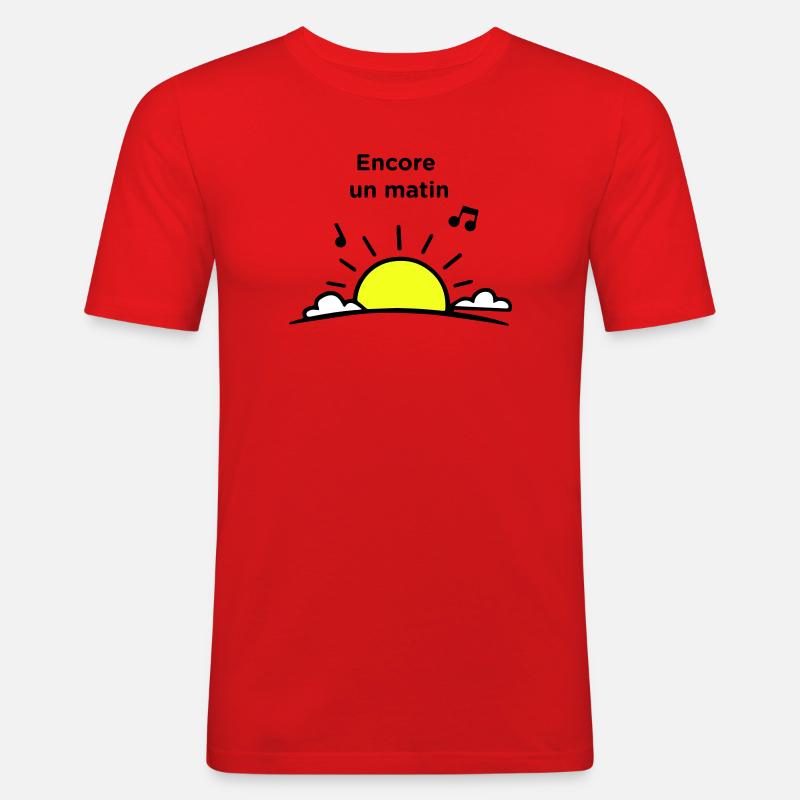 Ein weiterer Morgen - Männer Slim Fit T-Shirt - Rot