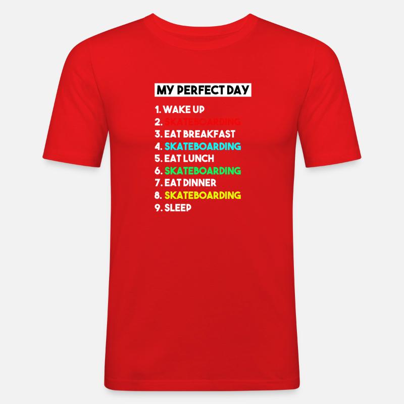 Mein perfektes Skateboard-Routine-Design - Männer Slim Fit T-Shirt - Rot