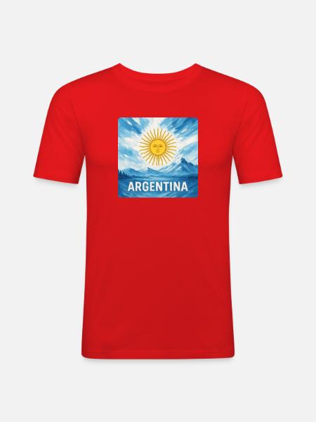 Argentina Travel Design - Men's Slim Fit T-Shirt - red