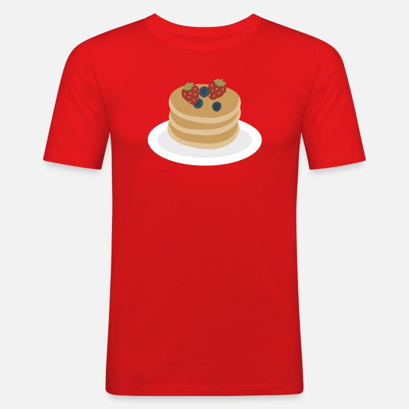 Berry Pancake Stack Artwork - Men's Slim Fit T-Shirt - red