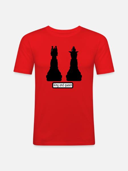 king_and_queen - Männer Slim Fit T-Shirt - Rot