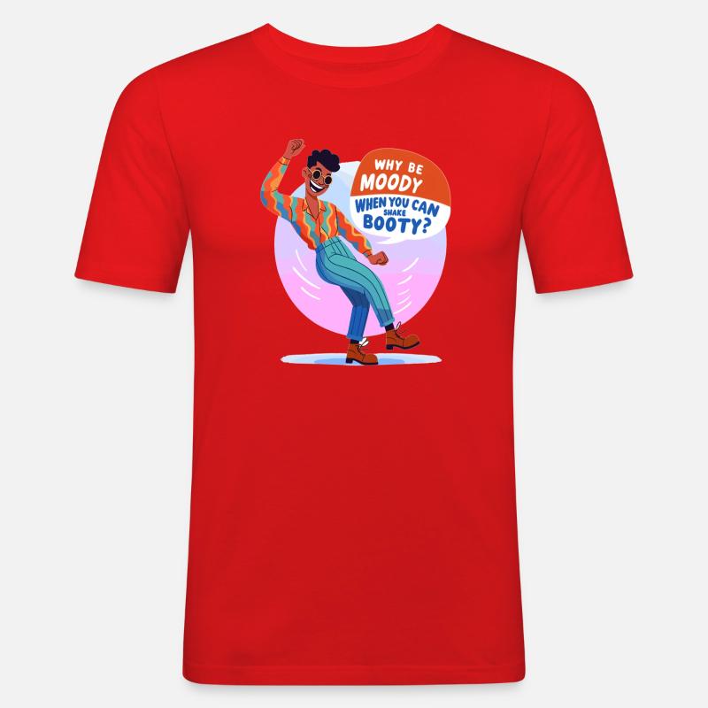 Disco-Boogie: Warum trübe Stimmung? - Männer Slim Fit T-Shirt - Rot