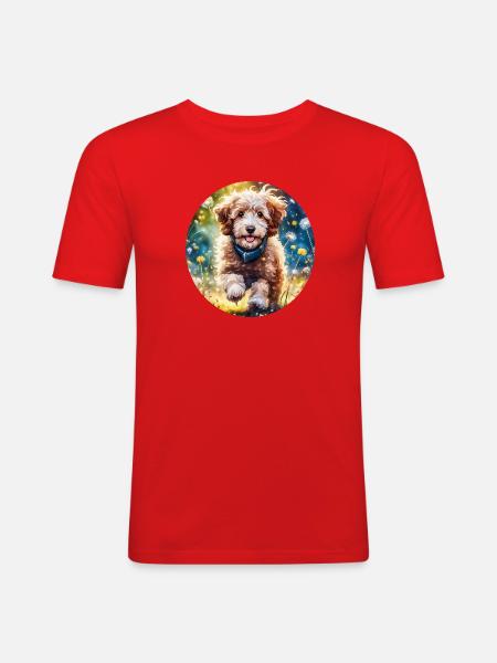 Aussiedoodle in the sunshine - Men's Slim Fit T-Shirt - red