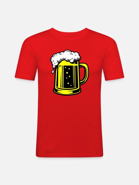 Beer Mug Symbol Beer - Men's Slim Fit T-Shirt - red