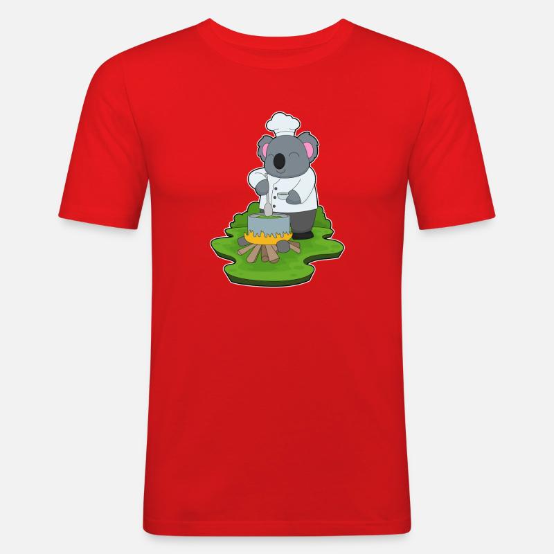 Cuisson en marmite de koala - T-shirt près du corps Homme - rouge