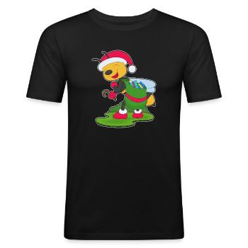 Bee Christmas Packages - Men's Slim Fit T-Shirt - black - Front - Nik (191cm)
