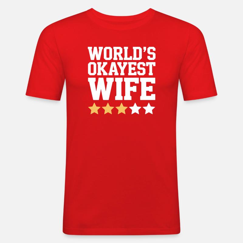 Die beste Ehefrau der Welt - Männer Slim Fit T-Shirt - Rot