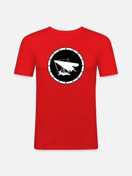 Minimalistisches Ring-Delta-Flügelabzeichen - Männer Slim Fit T-Shirt - Rot