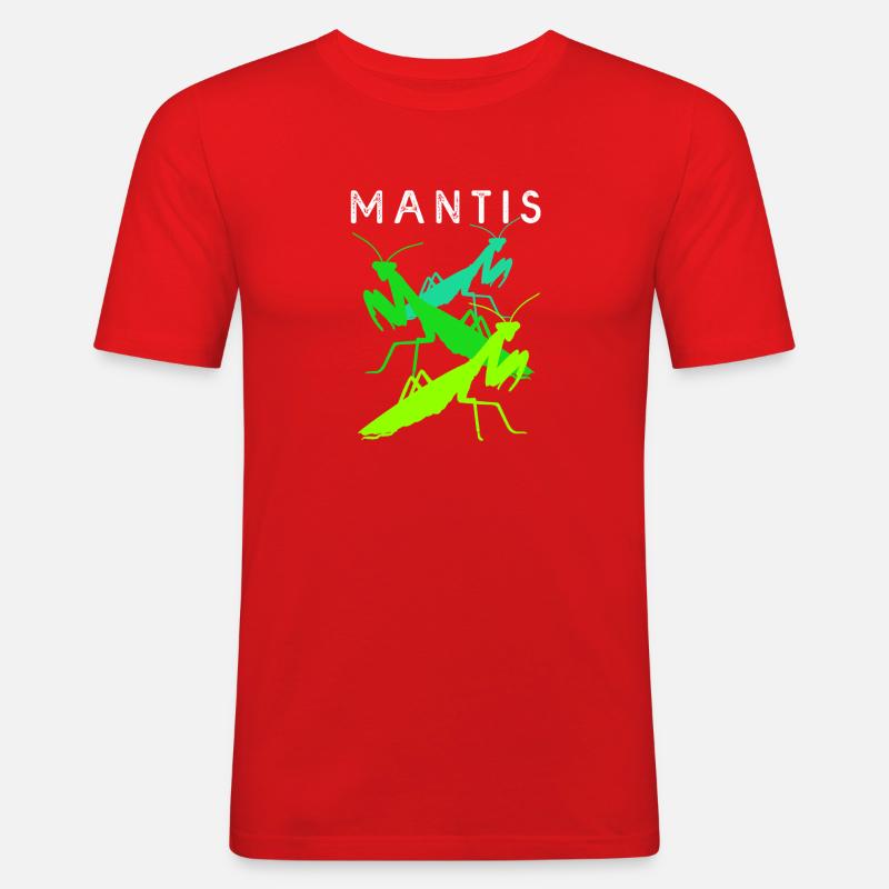 Gottesanbeter Gottesanbeterin Mantis - Männer Slim Fit T-Shirt - Rot