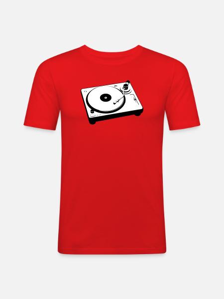 Turntable Plattenspieler DJ - Men's Slim Fit T-Shirt - red