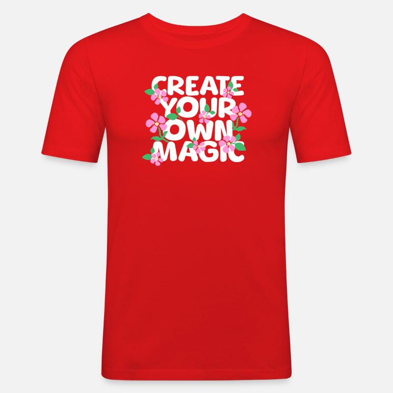 Erschaffe deine eigene Magie - Männer Slim Fit T-Shirt - Rot
