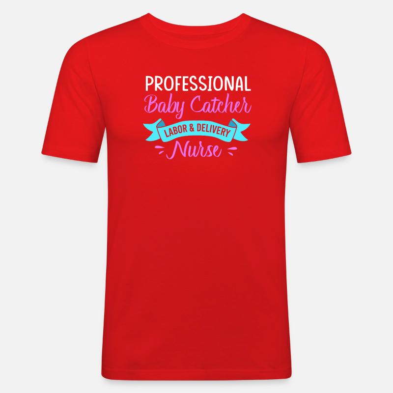 Fødsel i jordemoderfaget - Herre Slim Fit T-Shirt - rød