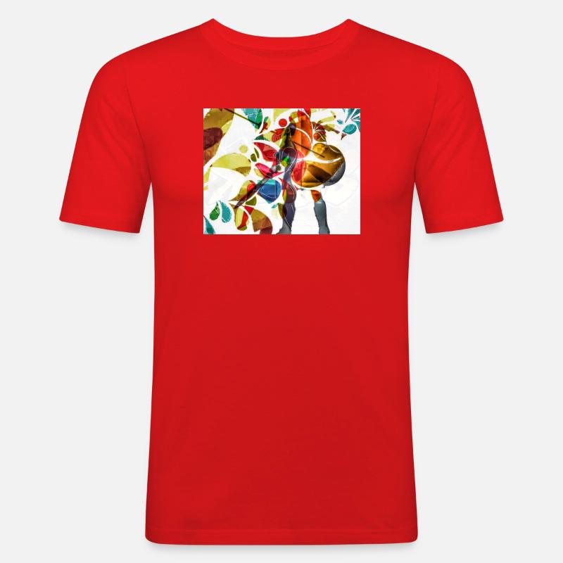 Lebendiger Tanz Regenbogenkonfetti - Männer Slim Fit T-Shirt - Rot