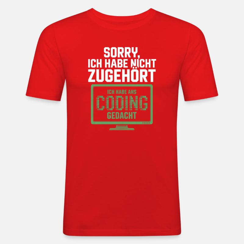 Sorry, I thought coding - Men's Slim Fit T-Shirt - red