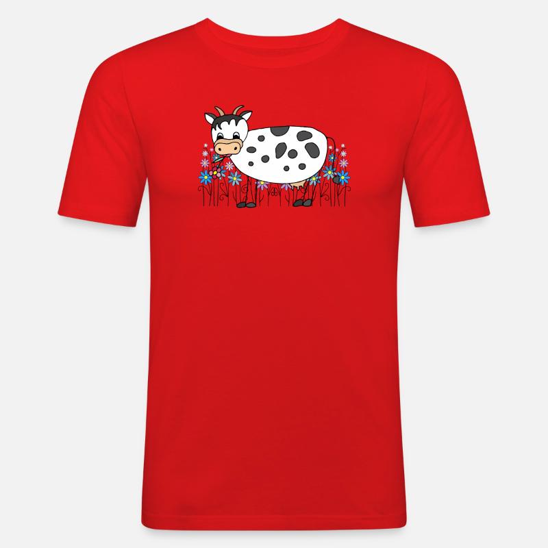 Cow - Men's Slim Fit T-Shirt - red
