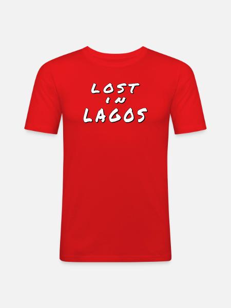 Lost in Lagos – Algarve Design - Men's Slim Fit T-Shirt - red