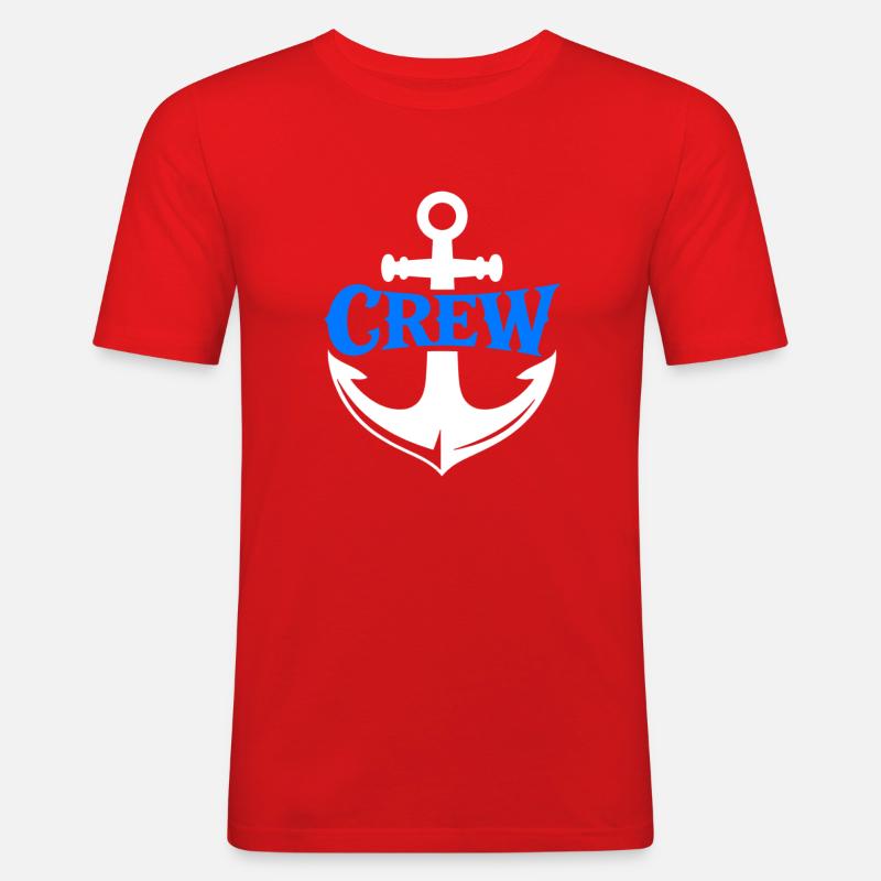 Blauer Anker Crew Logo - Männer Slim Fit T-Shirt - Rot