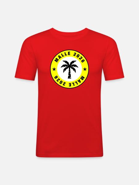 Malle 2026 Palm Tree Circle - Men's Slim Fit T-Shirt - red