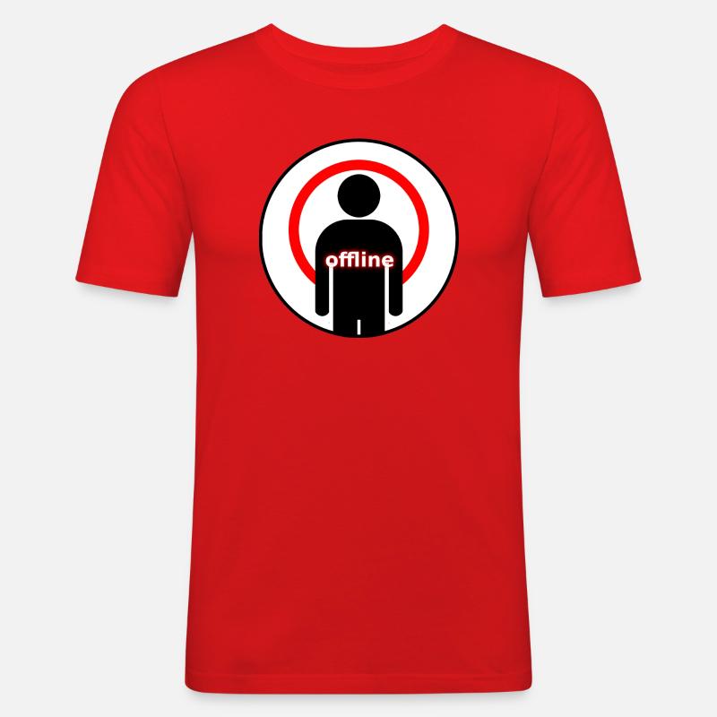 Offline Mode Introvert Signal Lost - Männer Slim Fit T-Shirt - Rot