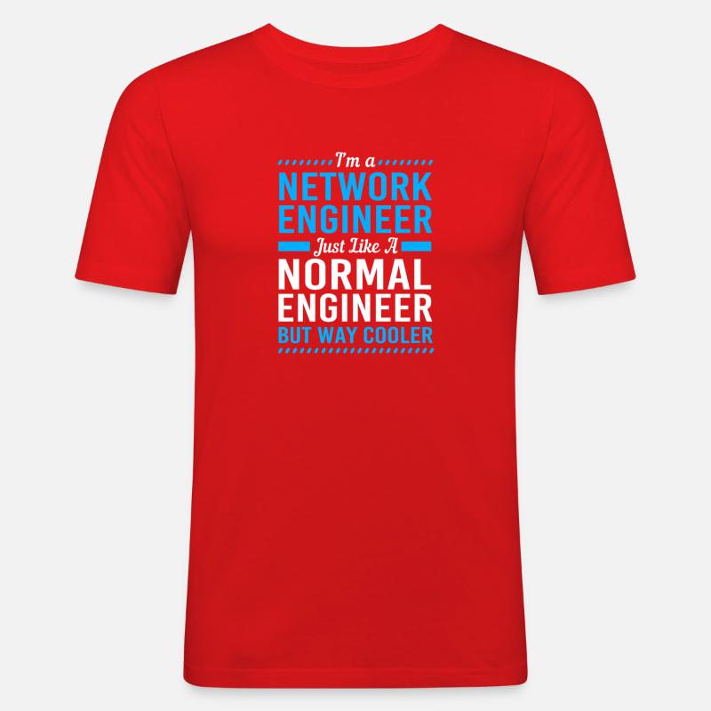 Netzwerk Informatiker Programmierer Admin - Männer Slim Fit T-Shirt - Rot