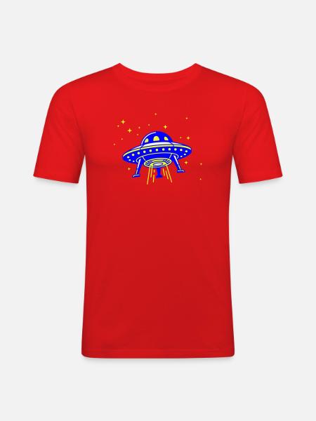 UFO – Visit from another galaxy - Men's Slim Fit T-Shirt - red