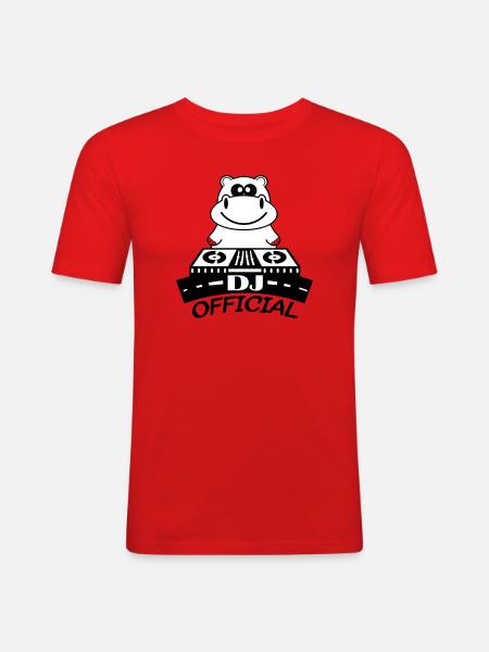 hippo_dj_design2 - T-shirt près du corps Homme - rouge