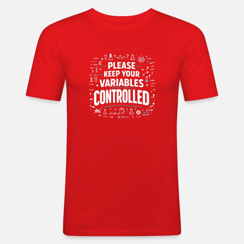 Variablen kontrollieren | Labor Science - Männer Slim Fit T-Shirt - Rot
