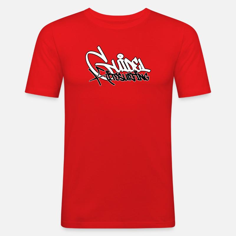 Surf Graffiti Kontrast-Tippfehler - Männer Slim Fit T-Shirt - Rot