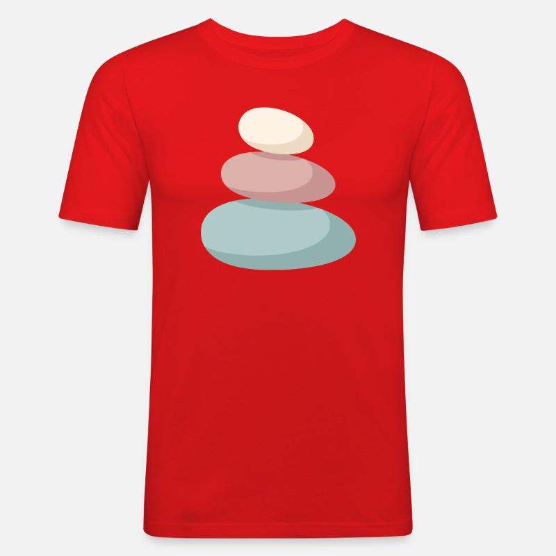 Pastel Stone Stack - Men's Slim Fit T-Shirt - red