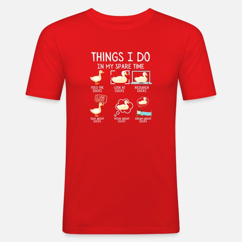 Entenleben Freizeit - Männer Slim Fit T-Shirt - Rot